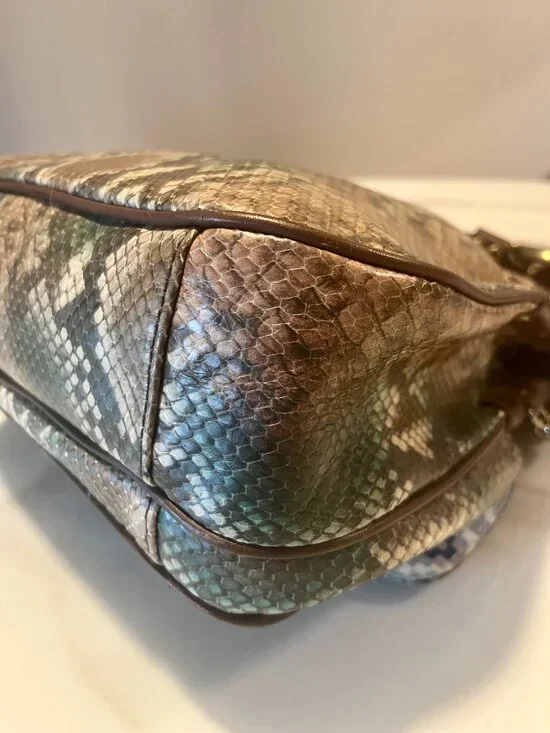 RAFE New York Snakeskin Embossed Leather Whipstitch Crossbody Bag - Picture 7 of 16